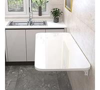 YCVAWEOD Wall Folding Desk Table White Wall Mounted Folding Workbench for Home Office Laundry Room Garage Basement Bar Study or Kitchen Collapsible Fold Down Table,60×40cm/23inch×16inch LWX