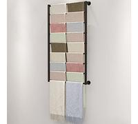 YCVAWEOD Wall Mount Clothing Rack Organizer with Metal Pipe Shelf for Hats Scarves Ties and Pants Commercial Retail Display Stand with Towel Holder Closet Storage Rod for Space Saving Solution LWX