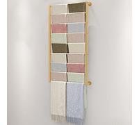 YCVAWEOD Wall Mounted Clothing Rack Organizer for Scarves Hats Ties and Pants Commercial Retail Display Stand with Metal Pipe Shelf and Towel Holder Space Saving Closet Storage Solution LWX