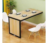 YCVAWEOD Wall Mounted Folding Dining Table Space Saving Wood Wall Table Modern Home Office Fold Up Desk (31.5"x15.7"x29.5" Natural B) LWX