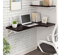 YCVAWEOD Wall Mounted Folding L Shape Corner Desk Multifunction Drop Leaf Workbench Hanging Computer Desk for Home Office (White) LWX