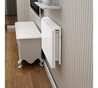 YCVAWEOD Wall-mounted Folding Table Drop Leaf Table, White Wood | Fold Down Desks for Home Working, Kitchen Dining Table, Floating Hanging Computer Desk, Multi-purpose Wall Table LWX