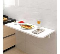 YCVAWEOD Wall Mounted Folding Table, Floating Laptop Workstation for Small Spaces, Perfect for Bedroom, Home Office, and Balcony LWX