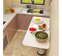 YCVAWEOD Wall Mounted Folding Table for Laundry Room and Small Spaces White Floating Desk for Dining Room Study Kitchen and Bar 70x30cm Size LWX