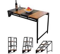 YCVAWEOD Wall Mounted Table, Fold Out Convertible Desk Multi-Function Computer Writing Floating Desk, Home Office Kitchen Wood Wall Hanging Desk,A LWX