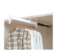 YCVAWEOD Wardrobe Hanger Hanging Rod, Closet Clothes Rail Telescopic 30-60 Cm Pull-out Trouser Rack Telescopic Hanger, Aluminum Alloy Wardrobe Trousers Storage Rack (Size : 500mm/19.7inch) LWX