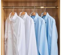 YCVAWEOD Wardrobe Rail Anti-slip Closet Rod for Hanging Clothes Adjustable, Expandable Cloakroom Clothing Hanger Pole, Household Metal Wardrobe Bar for Saving Space(Champagne,58cm (22 7/8")) LWX