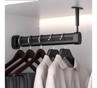 YCVAWEOD Wardrobe Rail L & U Shaped Closet Rods for Hanging Clothes, Adjustable Wardrobe Rod Rail Socket End Support Bracket, Garment Organizer Hanger for Cabinet(L-shape,75cm(29 1/2")) LWX