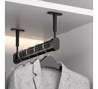 YCVAWEOD Wardrobe Rail L & U Shaped Closet Rods for Hanging Clothes, Adjustable Wardrobe Rod Rail Socket End Support Bracket, Garment Organizer Hanger for Cabinet(U-shape,85cm(33 1/2")) LWX