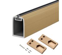 YCVAWEOD Wardrobe Rail Wardrobe Rod with Flanges & Screws, Metal Closet Clothes Drying Pole for Bedroom Bathroom, Silent Non-slip Clothing Hanger Storage Space Saving(Gold,100cm(39 3/8")) LWX