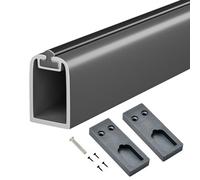 YCVAWEOD Wardrobe Rail Wardrobe Rod with Flanges & Screws, Metal Closet Clothes Drying Pole for Bedroom Bathroom, Silent Non-slip Clothing Hanger Storage Space Saving(Gray,110cm(43 1/4")) LWX