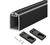 YCVAWEOD Wardrobe Rail Wardrobe Rod with Flanges & Screws, Metal Closet Clothes Drying Pole for Bedroom Bathroom, Silent Non-slip Clothing Hanger Storage Space Saving(Black,140cm(55 1/8")) LWX