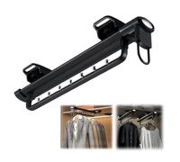 YCVAWEOD Wardrobe trouser hanger clothes rail Pull Out Clothes Hanger Rod Push-Pull Closet Trousers Rack Aluminum alloy Wardrobe Clothing Rail (Size : 456mm) LWX