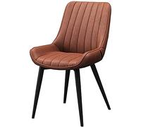 YCVAWEOD Waterproof PU Leather Dining Chair with Black Metal Legs - Brown Modern Look Comfort Stylish Home Furniture Perfect for Dining Room Kitchen and Office LWX
