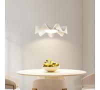 YCVAWEOD White, LED Nordic Modern Pendant Light Minimalism Black Dining Room lamp Pendant Lights 4500K 25W Hanging lamp for Bedroom Living Room 10 * 46CM LWX