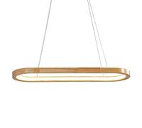 YCVAWEOD Wood Chandelier LED Linear Pendant Light Modern Hanging Lamp Over Dining Table Wooden Kitchen Island Lighting Fixture 30W Hanging Ceiling Light for Living Dining Room LWX