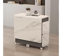 YCVAWEOD Wood Versatile Collapsible Extension Folding Dining Butterfly Table with Wheels for Home Office Living Room.(Gray+white,120x60x77cm) LWX