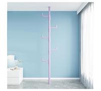 YCVAWEOD Xiulideni Adjustable Floor-to-Ceiling Clothes Rack 3/4/5/6-Tier Hanging Clothing nizer Versatile Corner Tension Rod for Living Room & Balcony Storage Solutions LWX