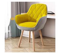 YCVAWEOD Yellow Swivel Armchair - Upholstered Accent Chair for Small Spaces, No Wheels, Wood Legs, Perfect for Dining, Desk, Makeup Room & Office Use LWX