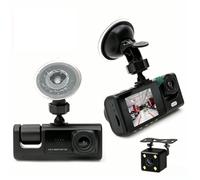 YCVGFNG Three-Lens Driving Recorder For Jaguar XJ X351 2009-2019,3 Channel Dashcam 1080p HD Recorder With Three Lenses,Front,Inside And Rear Of The Car