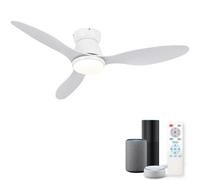ycwdcz Smart Ceiling Fans with Lights Compatible with Alexa, 42″ Ceiling Fan with Lamp Quiet, Led Dimmable, 3000lm, Reversible 6 Speed, for Bedroom, Kitchen, Living Room, Lounge, White