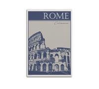 YCWUKARTS Rome Colosseum Retro Blue Posters Premium Canvas Wall Art - Stunning Landscape, Cityscape, Modern Home Decor Art Prints For Living Room 20x30inch(50x75cm) Unframe-style-1