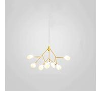 YCWZKJ Firefly Chandelier Nordic Creative Pendant Light Tree Branch Leaf Suspension Ceiling Hanging Lamp for Living Room Bedroom Restaurant,Gold+WhiteLight-9Heads