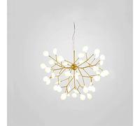 YCWZKJ Firefly Chandelier Nordic Creative Pendant Light Tree Branch Leaf Suspension Ceiling Hanging Lamp for Living Room Bedroom Restaurant,Gold+WarmLight-45Heads