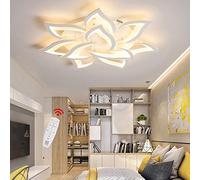 YCWZKJ LED Ceiling Light Dimmable Flowers Ceiling Lamp Metal Acrylic Remote Control Modern for Living Room Bedroom Dining Room Children's Room Eye Protection Petal Ceiling Chandelier,10 h