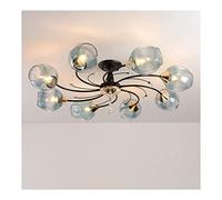 YCWZKJ Modern Blue Ceiling Light Fixture Semi Flush Mount Chandelier 6-Light for Bedroom Kitchen Farmhouse Hallway Foyer Passage-Blue 8t