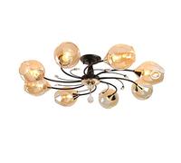 YCWZKJ Modern Blue Ceiling Light Fixture Semi Flush Mount Chandelier 6-Light for Bedroom Kitchen Farmhouse Hallway Foyer Passage-Gold 8t
