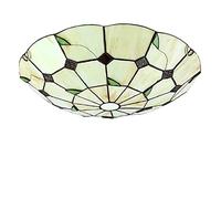 YCWZKJ Tiffany Ceiling Light Flush Mount, Dimmable Stained Glass LED Ceiling Lamp, E27 Bulb, European Pastoral Style Bedroom Chandeliers Lighting for Living Room Bedroom Bathroom Hallway,