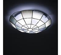 YCWZKJ Tiffany Ceiling Light Flush Mount, Dimmable Stained Glass LED Ceiling Lamp, E27 Bulb, European Pastoral Style Bedroom Chandeliers Lighting for Living Room Bedroom Bathroom Hallway,