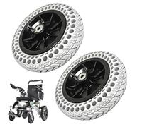 YCXHGK 2Pcs Solid Front Wheels Replacement for Electric Wheelchairs, 8 Inch 200x50 Honeycomb Wear-Resistant Tire Wheel Assembly, One-Piece Hub(Gray)