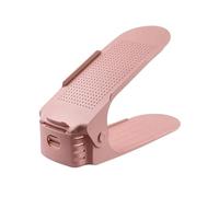 YCXMBH 10 Pcs Adjustable Shoe Stacker Shoe Slots Organizer Shoe Slots Space Saving Saver Household Durable Double Deck Shoe Rack(Pink-10PCS)