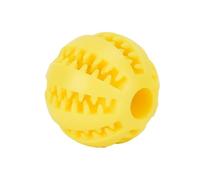 YCXMBH Dog Toy Ball Interactive Rubber Balls Puppy Chewing Toys Pet Tooth Cleaning Ball Cats Pets Feeder Silicone Balls(Yellow,7CM)