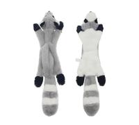 YCXMBH Funny Simulated Animal No Stuffing Dog Toy with Squeakers Durable Stuffingless Plush Squeaky Dog Chew Toy Crinkle Pet(Raccoon)