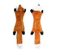 YCXMBH Funny Simulated Animal No Stuffing Dog Toy with Squeakers Durable Stuffingless Plush Squeaky Dog Chew Toy Crinkle Pet(Fox)