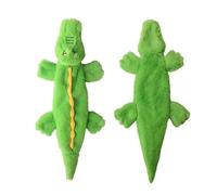 YCXMBH Funny Simulated Animal No Stuffing Dog Toy with Squeakers Durable Stuffingless Plush Squeaky Dog Chew Toy Crinkle Pet(Green Crocodile)