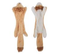 YCXMBH Funny Simulated Animal No Stuffing Dog Toy with Squeakers Durable Stuffingless Plush Squeaky Dog Chew Toy Crinkle Pet(Lion)