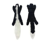YCXMBH Funny Simulated Animal No Stuffing Dog Toy with Squeakers Durable Stuffingless Plush Squeaky Dog Chew Toy Crinkle Pet(Skunk)