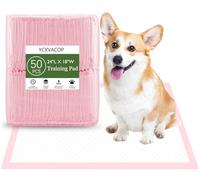 Ycxvacop 50 Pcs Disposable Changing Pads,Disposable Puppy Pads,Puppy Training Pads,24" x 18" Dog Pee Pads,Super Absorbent Potty Pads,Leak Proof Pet Training Pads,for Puppies Cats Rabbits( Pink, Small)