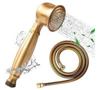 Ycxydr Antique Bronze Shower Head, Telephone Shaped, 1.5M Stainless Steel Hose, Massage Setting, OT-105 Model