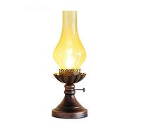 Ycxydr Old-fashioned kerosene lamp, tea room, tea table, bedroom bedside, creative American classical study, bed and breakfast decoration, retro table lamp (Color : Yellow)