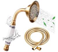 Ycxydr Shower Head 1.5M Stainless Steel Rain Showerhead with Antique Bronze Finish, Classic Telephone Design, Included Components: Shower Head and Hose