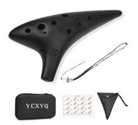 YCXYQ Alto C key - Ocarina Professional Master Tuning 12-Hole Ceramic Piccolo Smoked Craft Firing Comes with Fingering Chart Neck Lanyard and Storage Box