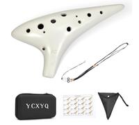 YCXYQ Alto C key White - Ocarina Professional Master Tuning 12-Hole Ceramic Piccolo White Appearance is More Beautiful Comes with Fingering Chart Neck Lanyard and Storage Box