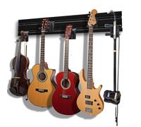 YCXYQ Black - 5 Hooks Guitar Wall Mount Multiple Wall Hanging Aluminum Alloy Wall Rack Multifunctional Opening Adjustable Hook Guitar Bass Violin Erhu Hulusi Universal Display Rack