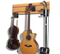 YCXYQ Brown - 3 Hooks Guitar Wall Mount Multiple Wall Hanging Aluminum Alloy Wall Rack Multifunctional Opening Adjustable Hook Guitar Bass Violin Erhu Hulusi Universal Display Rack