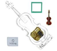 YCXYQ Small - Violin Music Box Mechanical Clockwork Crystal Violin High-End Acrylic Ornament Crystal Craft (Music: Castle in The Sky)